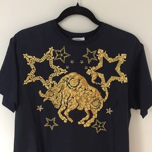Versace Collection Taurus Silk Paneled T-shirt